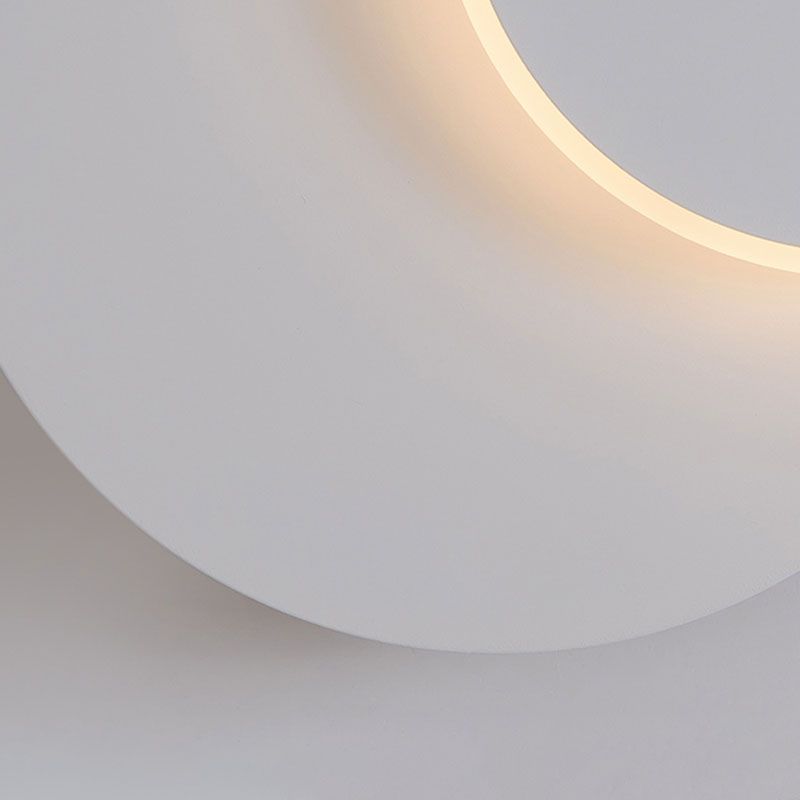 Lámpara de pared LED circular acrílica en estilo creativo moderno de hierro forjado aplastador de pared rotatable para dormitorio