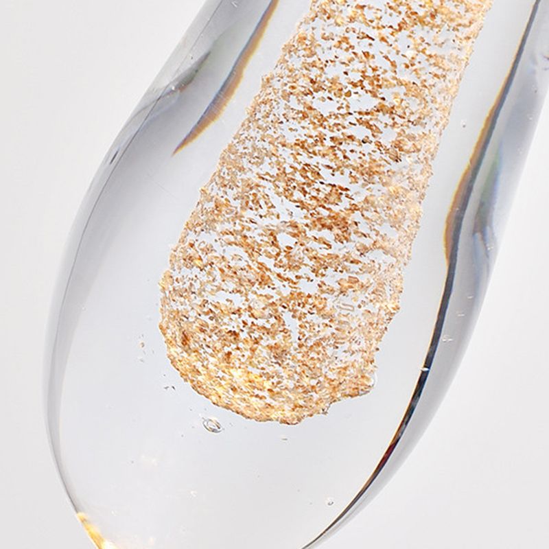 Gold LED Hanging Lamp in Modern Artistic Style Crystal Teardrop Pendant Light for Interior Spaces
