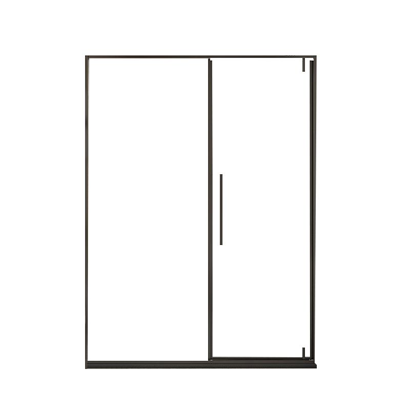 Black Full Frame One-line Pivot Door, Tempered Glass Shower Door