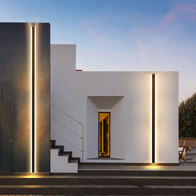 Linearer Schatten moderner Stil Wandleuchten Metall Einleichte Wandmontage Beleuchtung in Schwarz