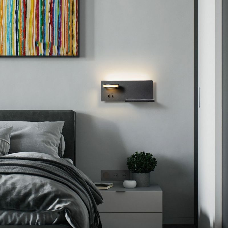 Forma geométrica de lectura de metal luz de pared estilo moderno 2 luces de montaje de pared lámpara de luz