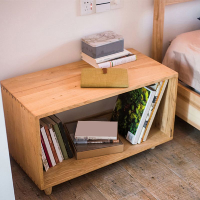 Modern Style Open Back Bookshelf Solid Wood Bookcase for Office