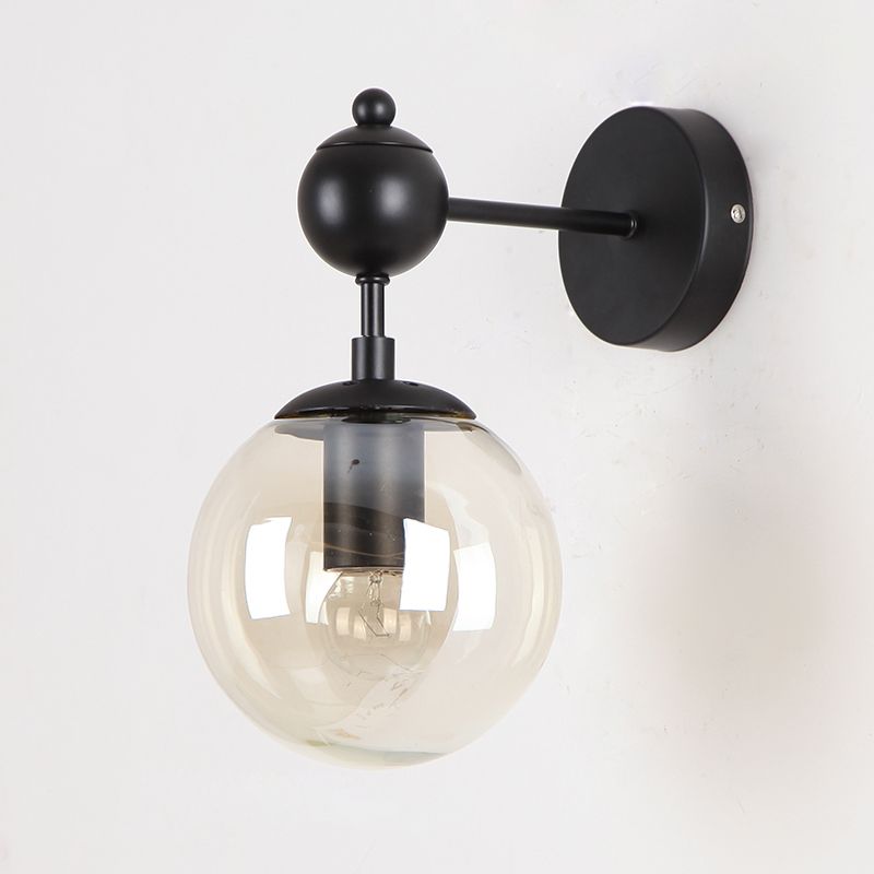 Moderne Stil kugelförmiger Wandmontaglampe Metall 1 Lichtwandbeleuchtung Ideen
