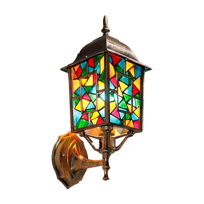 Brass 1 Light Wall Mount Lamp Countryside Metal Birdcage Wall Sconce Lighting for Outdoor