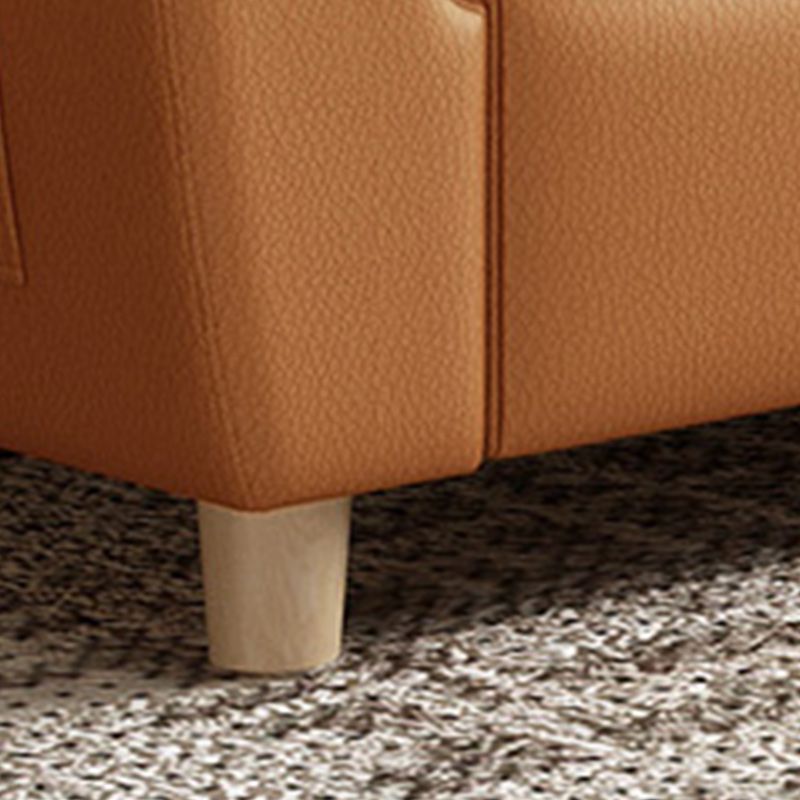 Flared Arms Sleeper Sofa Faux Leather Upholstered Futon Sleeper Sofa