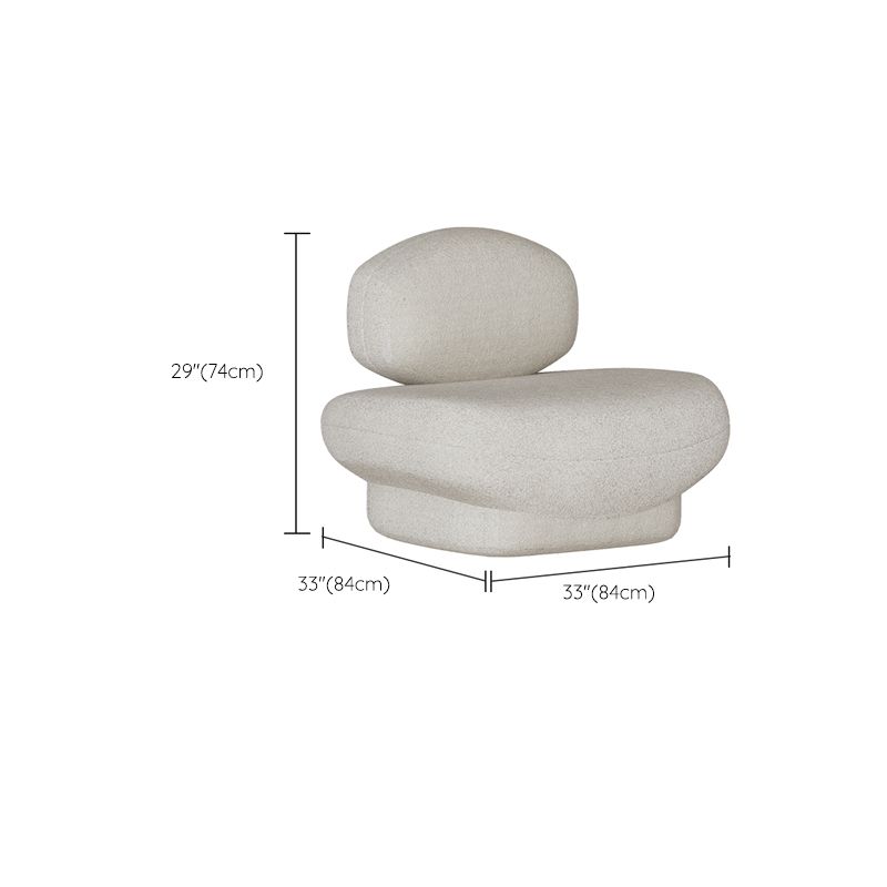 Scandinavian Settee Fabric White Cushions Armless Living Room Standard
