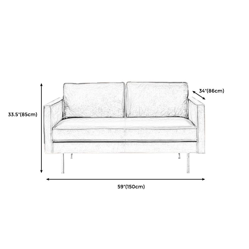 Braune Leder -Sofa -Möbel losen Rücken quadratischer Arm Liebesseat