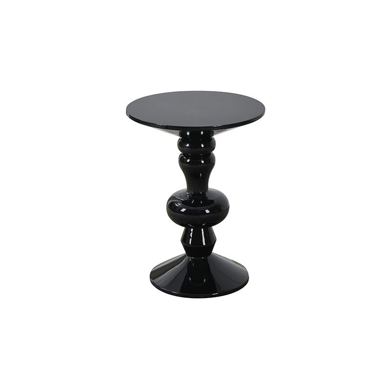 Contemporary End Table Wood Pedestal Round Living Room Side End Table