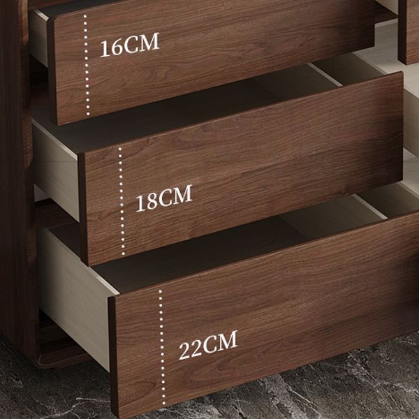 Wooden Chest in Brown Rectangle Accent Chest with 6 and 8 Drawers