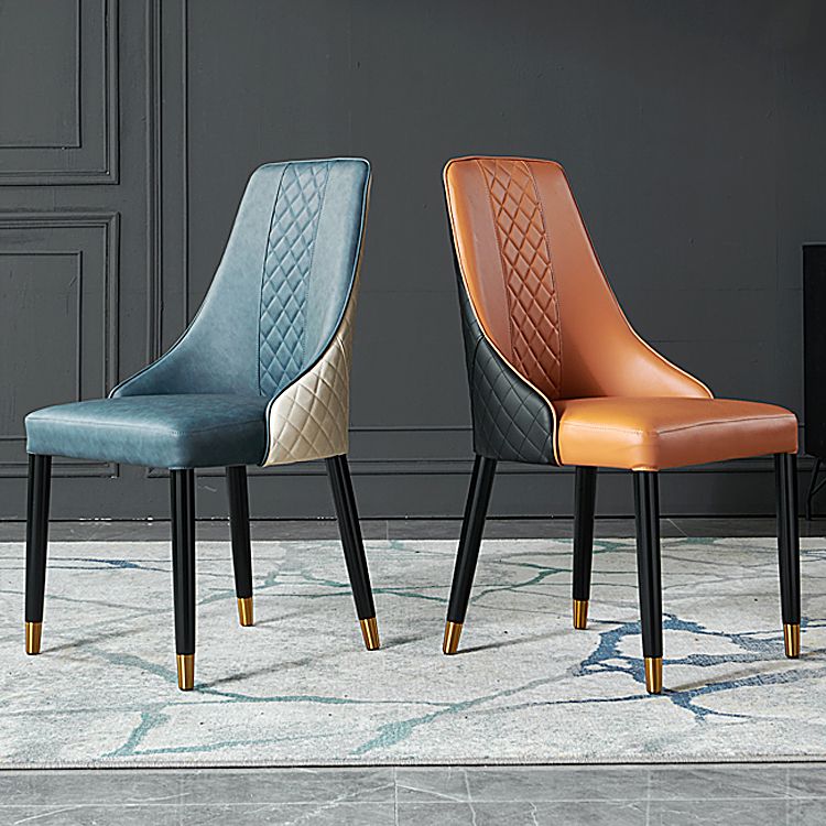 Nordic Glam Style Chairs Kitchen Arm Side Chair with Wooden Legs