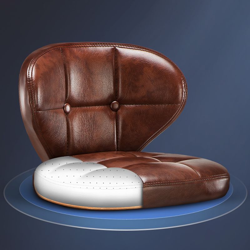 Nordic Style Leather Upholstered Barstool Adjustable Height Swivel Bar Stool
