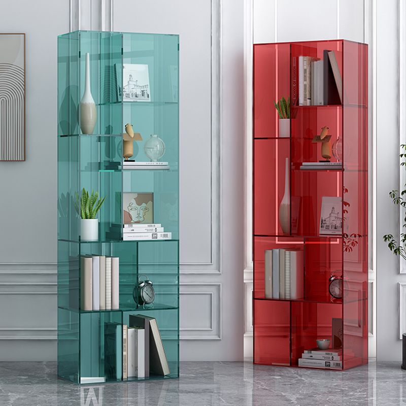 Standard Closed Back Bookshelf Modern Style Acrylic Bookcase