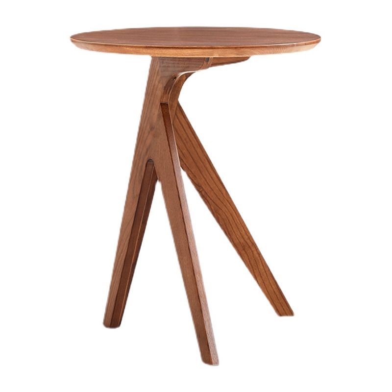 19" Wide Contemporary Corner Table Round Solid Wood Side End Table