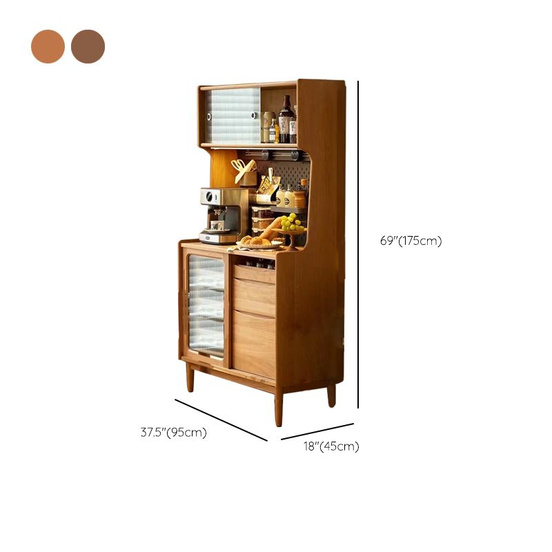 Mid-Century Modern Rectangle Storage Cabinet Solid Wood Accent Cabinet