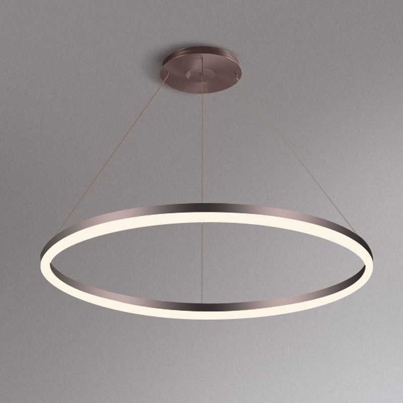 Moderne orbikuläre Form Kronleuchter Licht Metall 1 helle Kronleuchter -Beleuchtungsstoffe in Braun