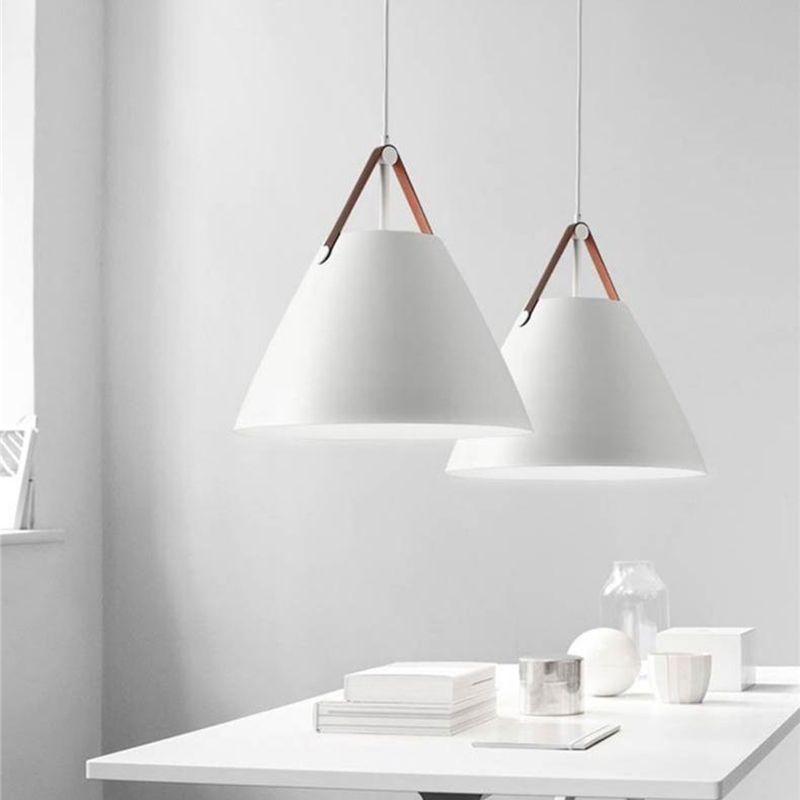 Modern Macaron Cone Shape Hanging Light Metal 1 Light Pendant Lamp for Kitchen