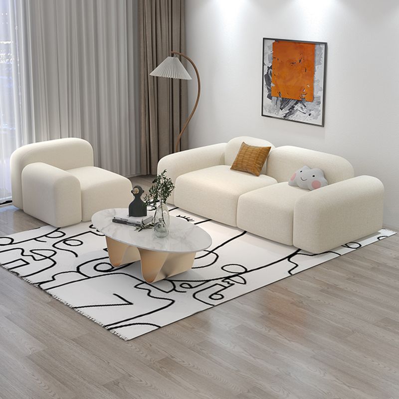 Wool Tight Back Sofa 39.37"W * 25.59" H in White for Living Room