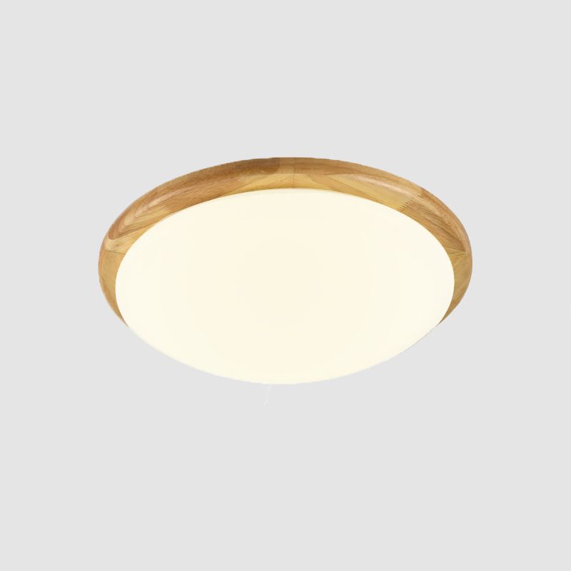 Wooden Ceiling Mounted Light Contemporary Flush Mount Lamp with Acrylic Shade