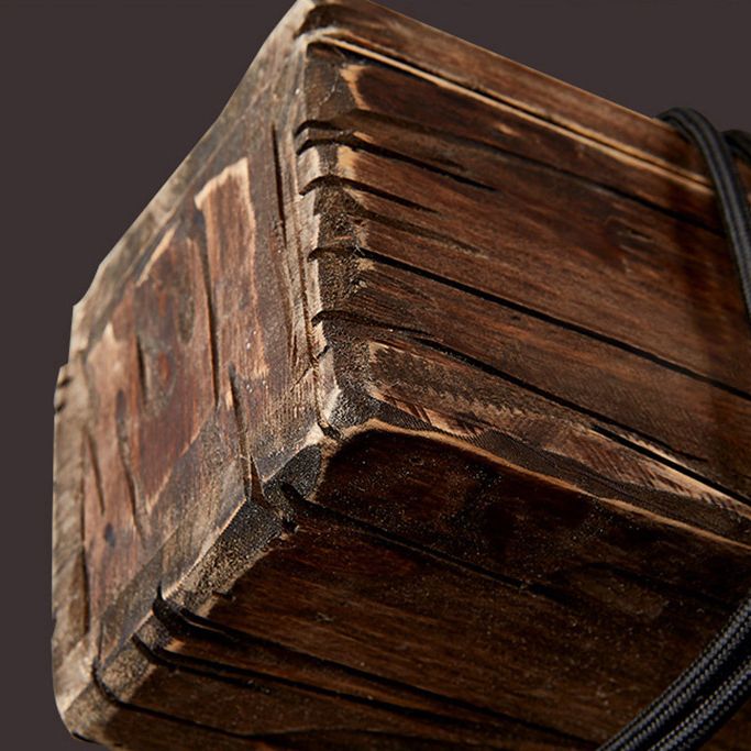 Lampadina nuda grande cucina a ciondolo luci a ciondolo in legno in stile industriale Isola luce per caffetteria