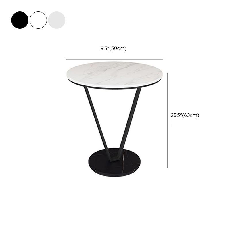 19"W Contemporary Corner Table Metal Round Accent Side Table