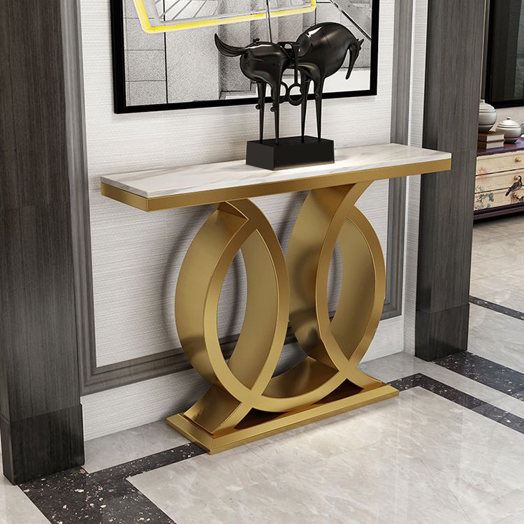 Glam Rectangle Console Accent Table Metal Sofa Console Table for Hall