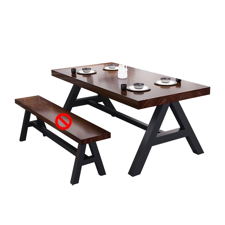 Industrial Kitchen Rectangle Dinner Table Solid Wood Dining Table