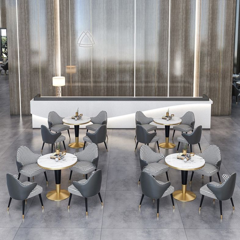 Modern Round Dining Table Set 1/4/5 Pieces Dining Set with Padded Chairs