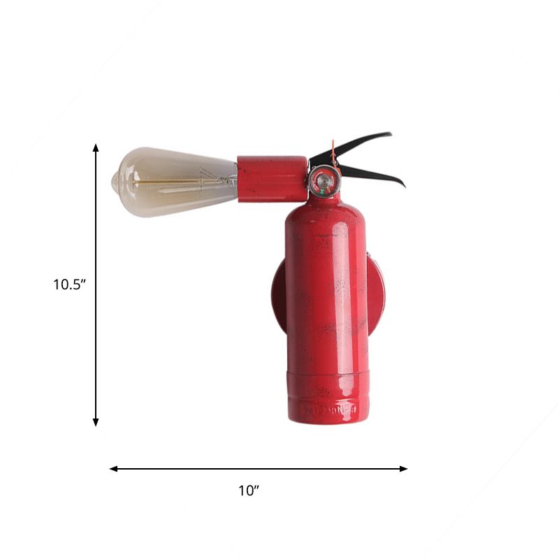 Extincteur de feu industriel Lampe à paroi unique Single Light Metallic Sconce Light en rouge