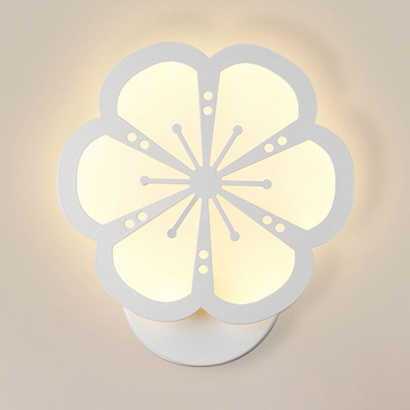 Modern Flower Shape Wall Light Sconces White 1 Light Sconces Light for Living Room