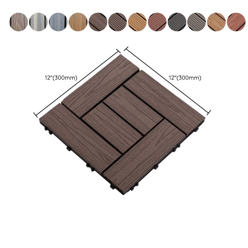Interlocking Decking Tiles Striped Pattern Square Deck Plank Outdoor Patio