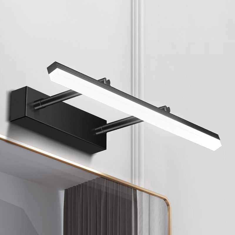 Metallausziehbare Wandlampe Nordischer Stil schwarzer LED -Spiegel Licht für Badezimmer