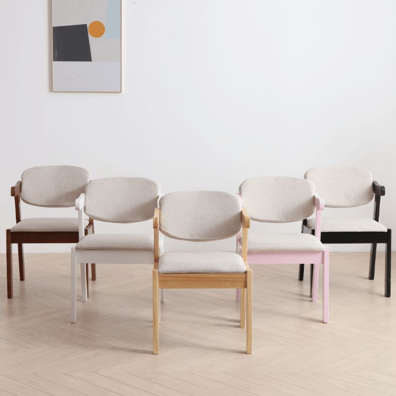 Silla de comedor de madera tradicional con respaldo abierto, silla lateral de comedor individual para el hogar