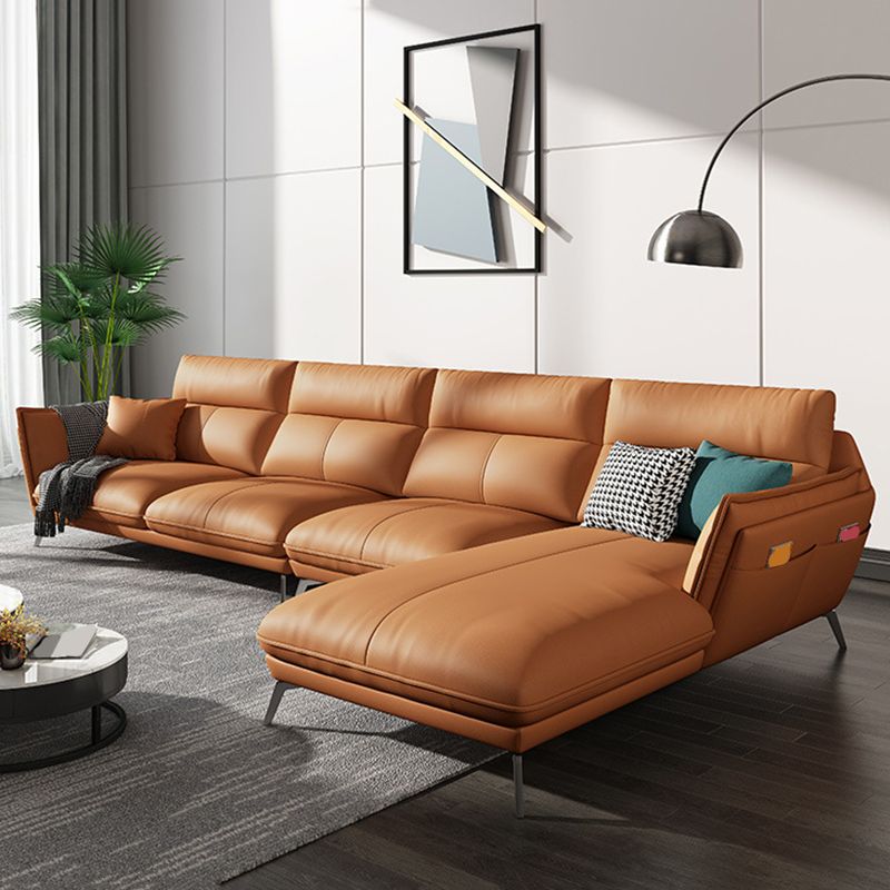 Modern Style Sofa Bed Imitation Leather Armrest Cushioning Back Sofa