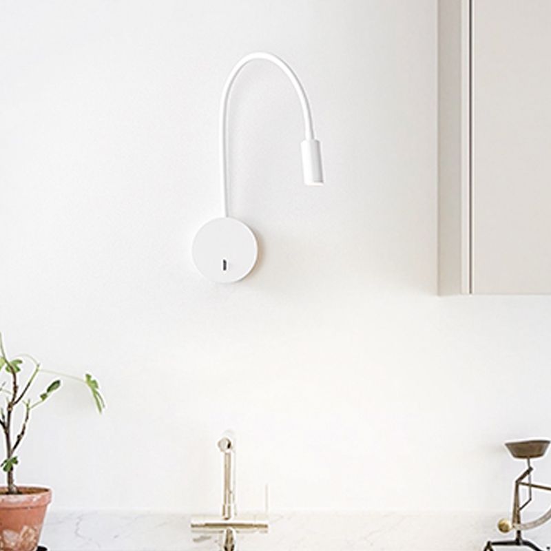 Contemporary Style Round Sconce Light Fixtures Metal 1 Light Wall Mounted Reading Lights