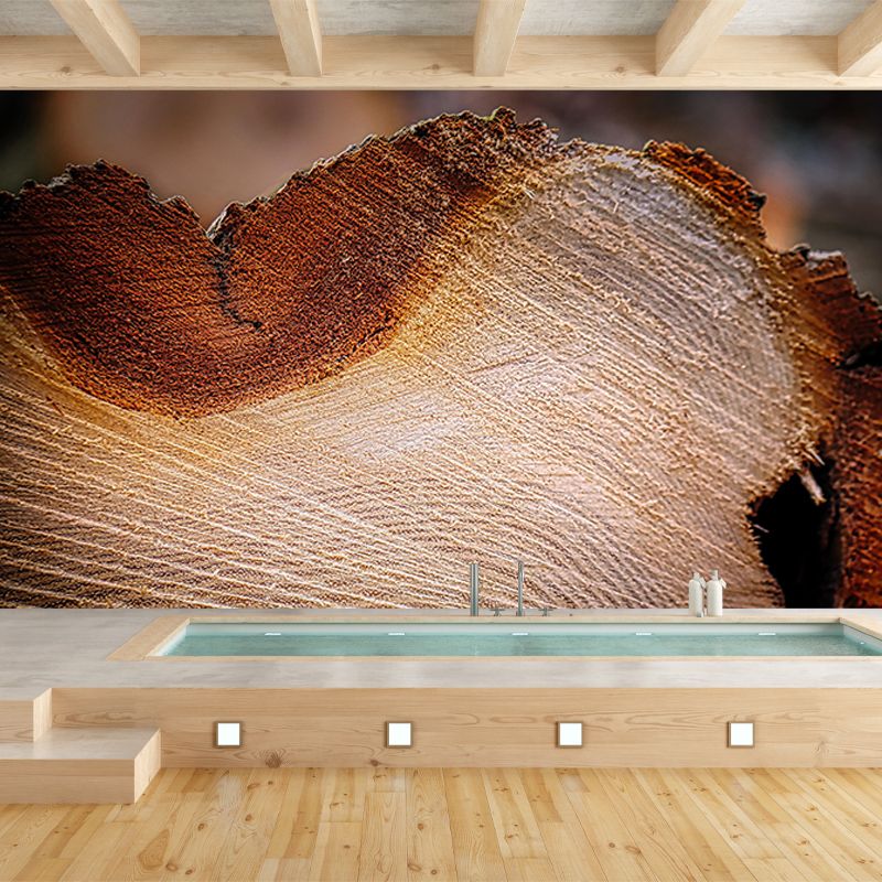 Mural 3D Wood Grain Industrial Style Mural Mildew Resistant Decorative Bedroom Wall Mural