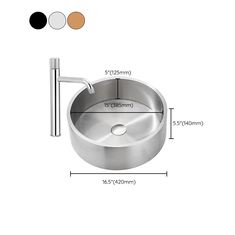 Modern Stainless Steel Wash Stand Round Trough Sink for Bathroom