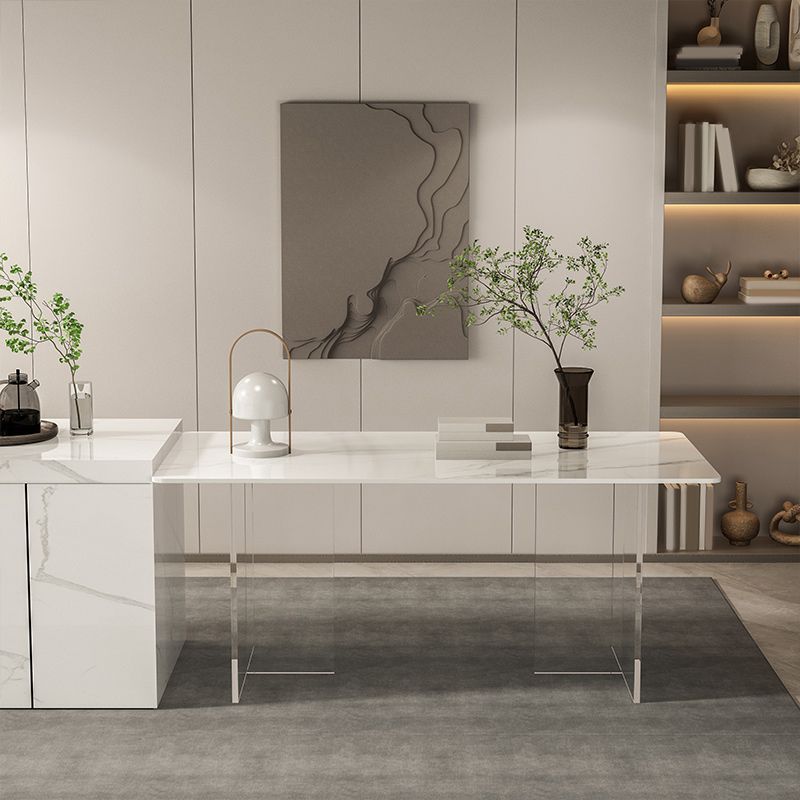 Modern Rectangle Stone Dining Table 1/2/5/7 Pieces Dining Set for Kitchen