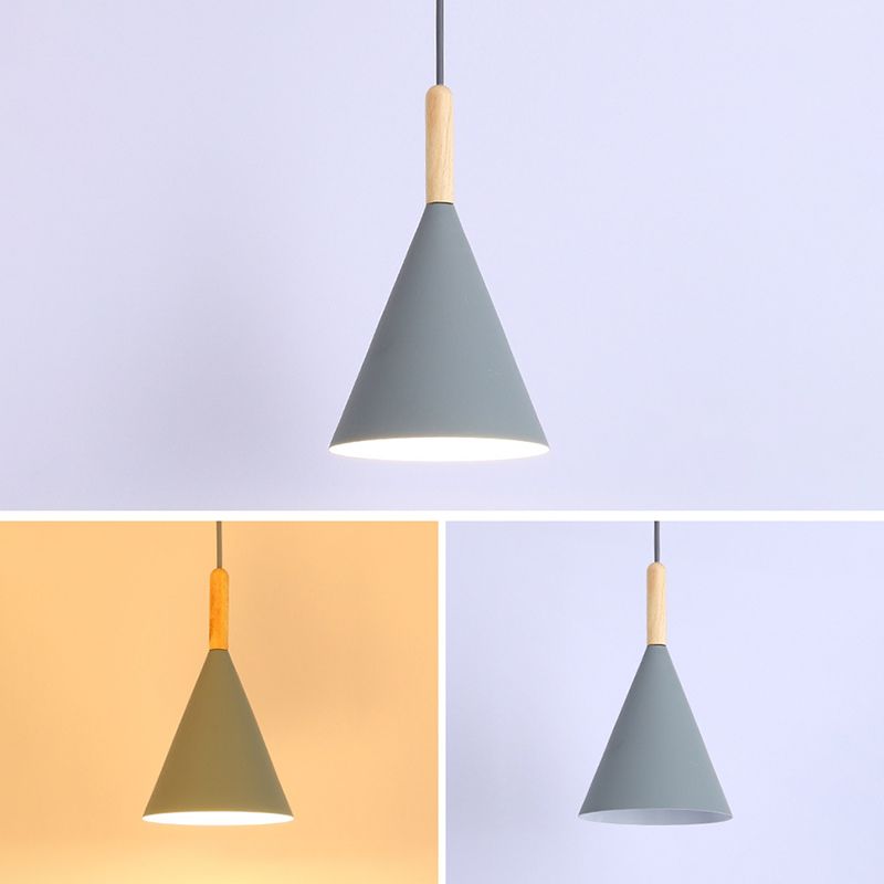 Modern Style Cone Shape Hanging Light Metal 1 Light Hanging Lamp for Bedroom