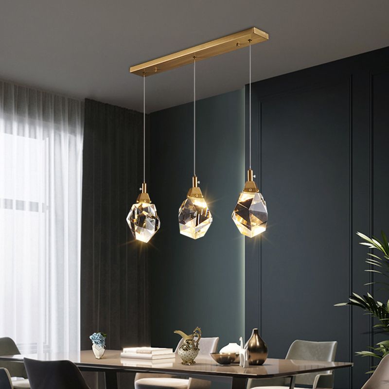 Postmoderne Einfachheit Geometrisch hängende Deckenleuchte Kristall -Aufhängung Anhänger Licht für das Restaurant