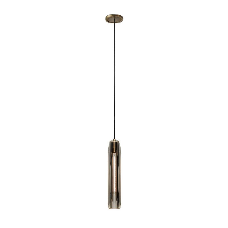 Messing cilindrische hangende lamp in moderne creatieve stijl koperen hanger licht met kristalschaduw