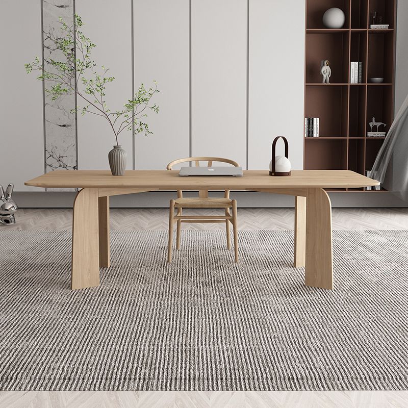 Mesa de comedor rectangular de 4 patas, mesa de comedor de madera maciza de estilo Simple para el hogar