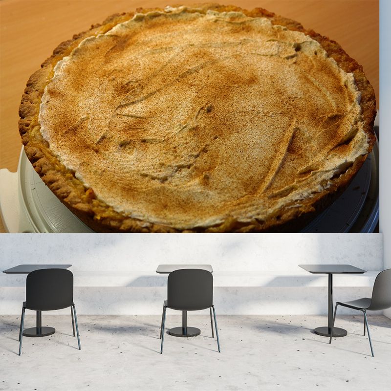 Apple Pie Dessert Wall Mural Minimalist Decoration Stain Resistant for Dessert Shop