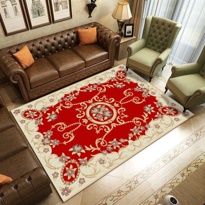 Retro Living Room Tapis à fleurs multicolores Imprimé de la zone Polypropylène Polypropylène sans glissement.