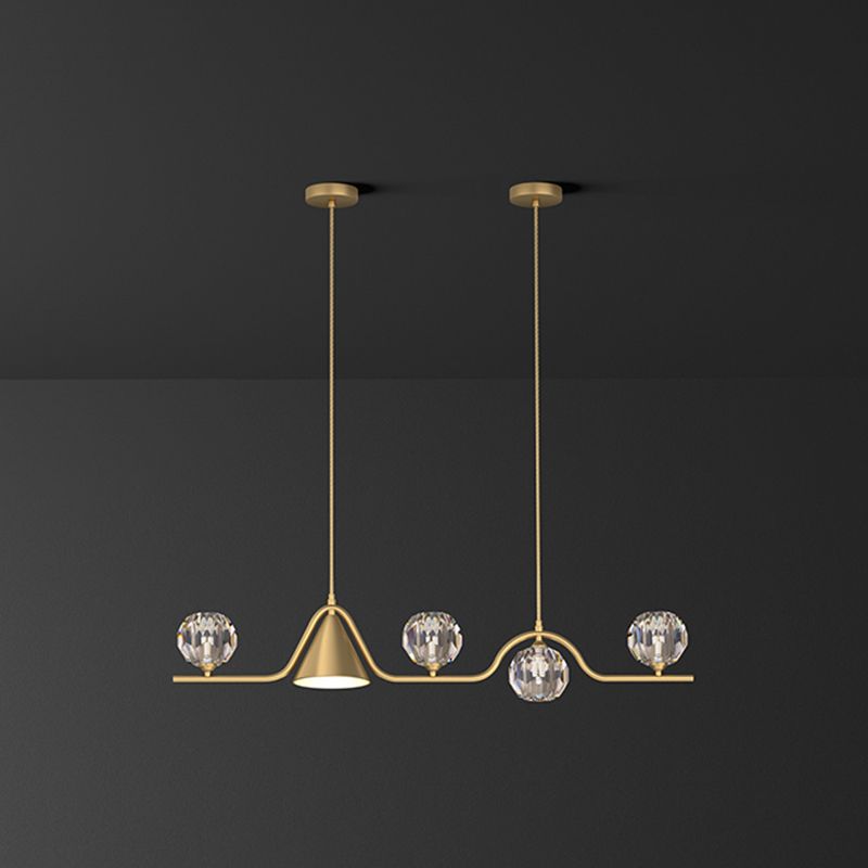 Modern Style Ball Shape Island Pendants Crystal Pendant Lights for Dining Room