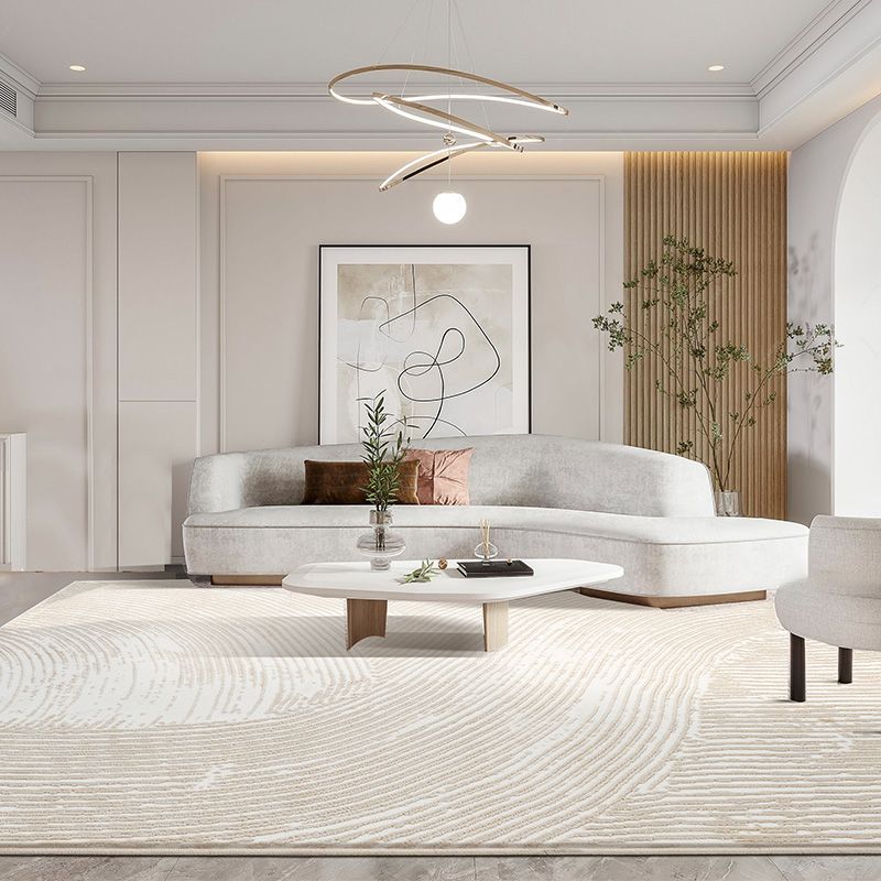 Natural Colorblock Rug Morandi Color Area Rug Polyester Easy Care Carpet for Bedroom