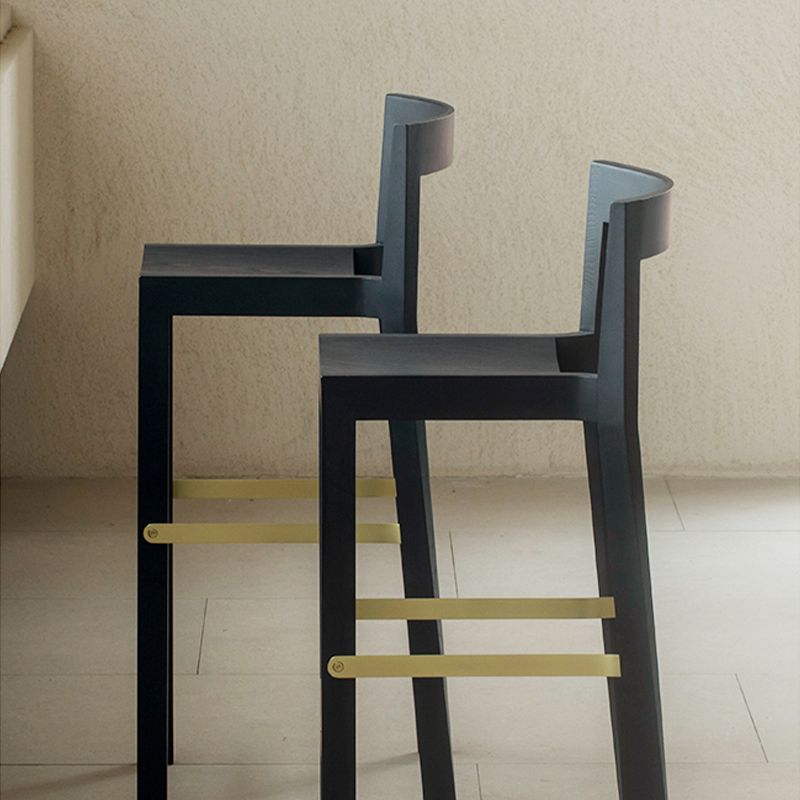 Solid Wood Bar Stools Designer Style Stackable Bar Stool with Backrest