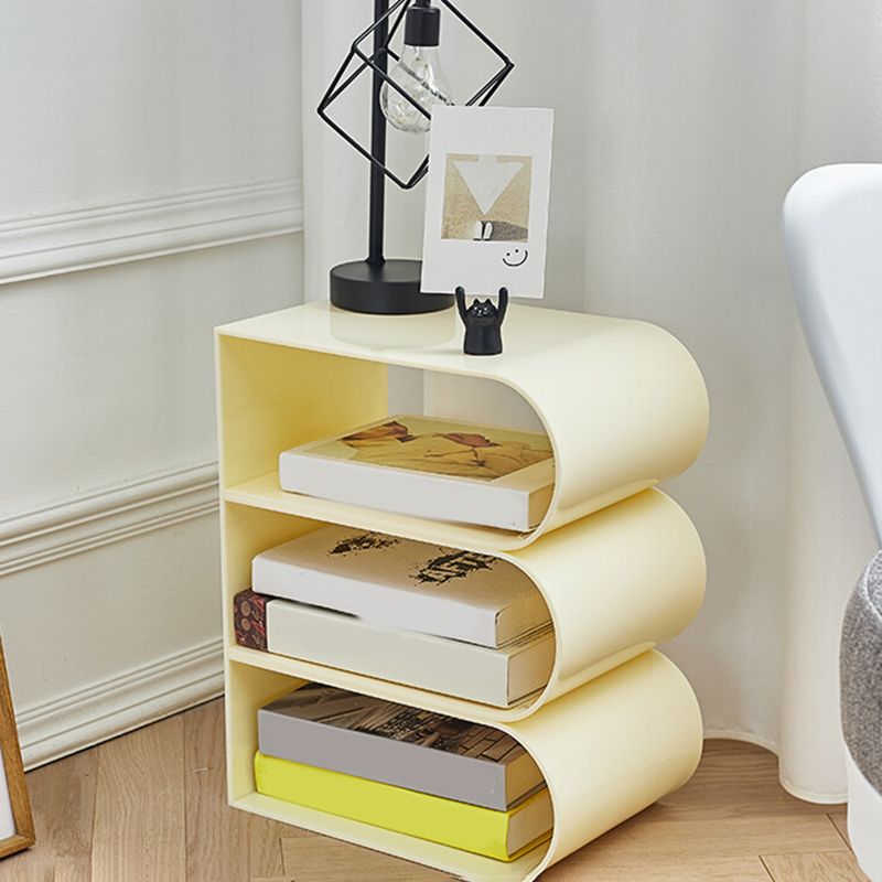 Contemporary Antique Finish Shelf Bookcase Geometric Bookshelf