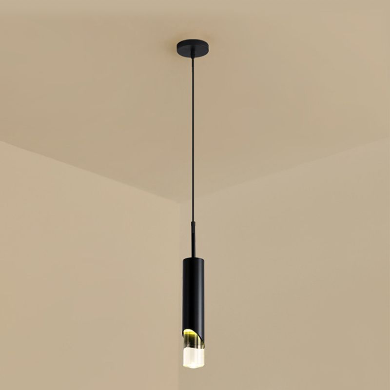1 cylindre léger suspendu moderne simplicité suspension acrylique pour restaurants