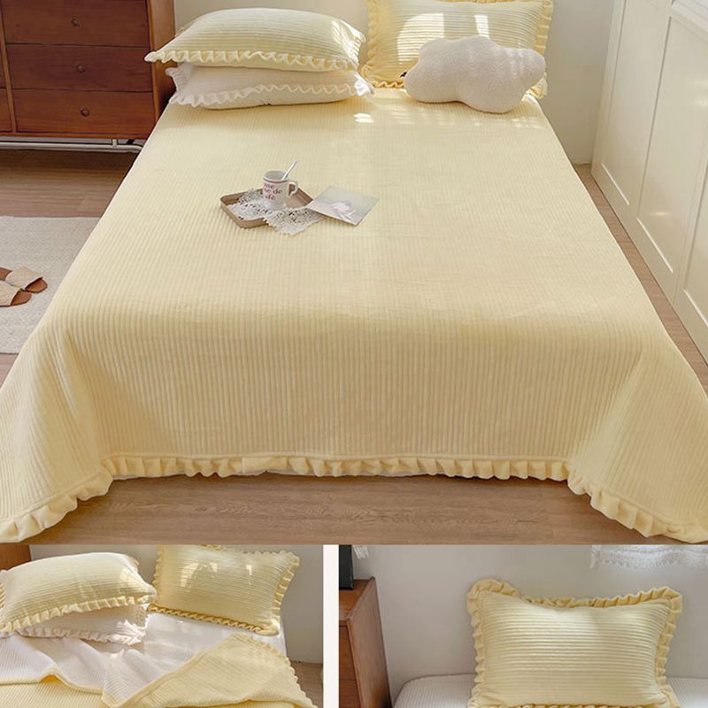 Soft Bed Sheet Set Breathable Solid Color Flannel Bed Sheet Set