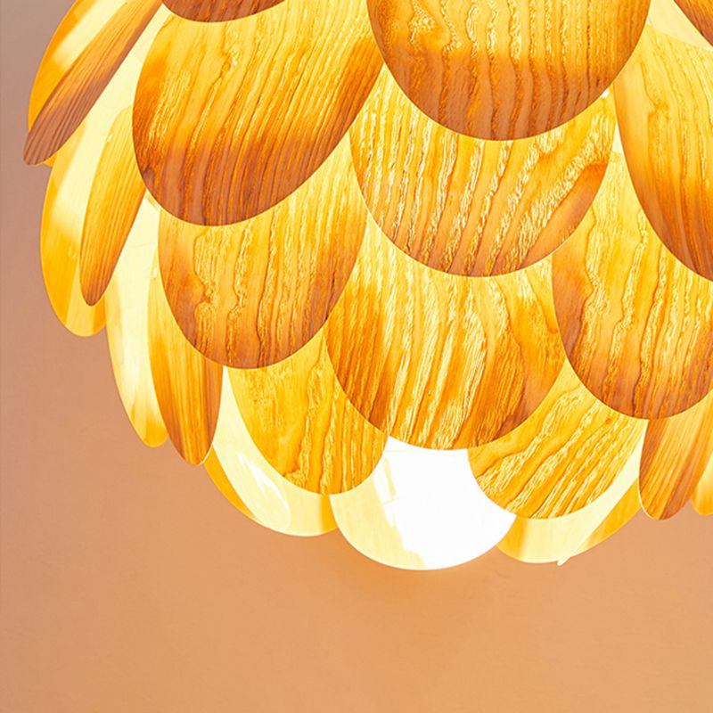 Moderner Stil Anhänger leichte Kiefernkegel Holz hängende Licht für das Restaurant
